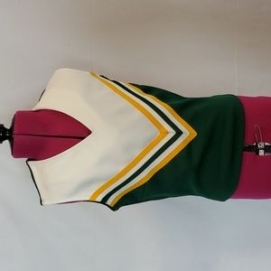 Cheer top, ? youth L-ish, green yellow white